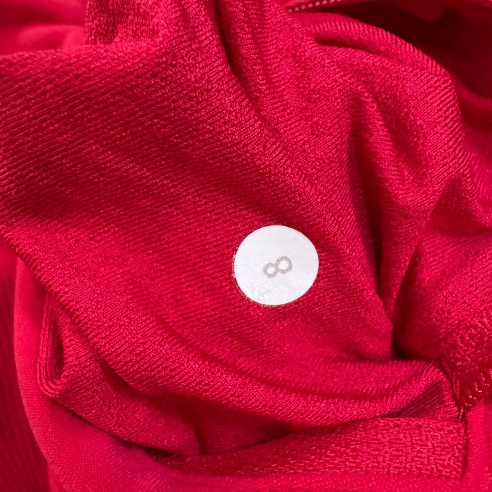 Lululemon Run For It Pullover Women 8 Currant Red Cross Train Pony Tail Hood - Picture 14 of 14